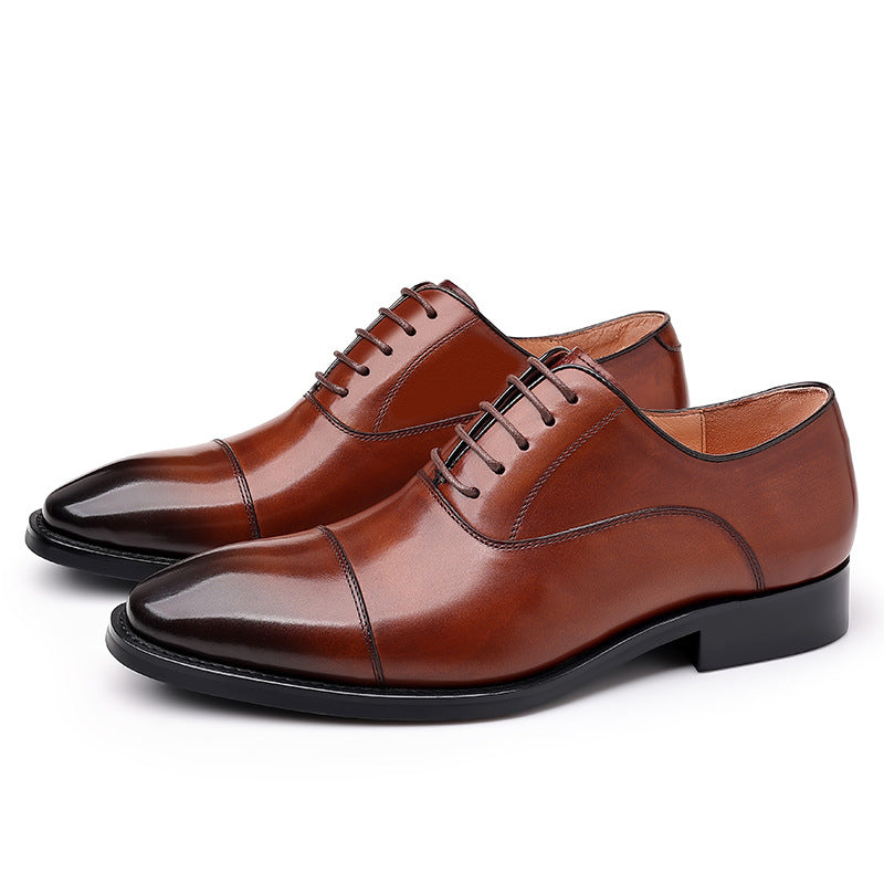 Zapatos de cuero de vaca de primera capa formales de negocios transpirables para hombres