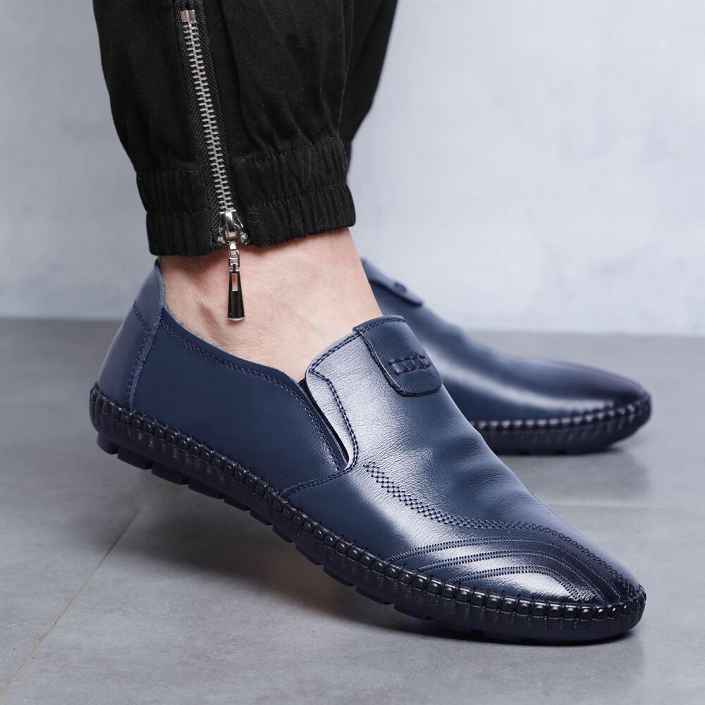 Men's Tendon Soft Bottom Cowhide Slip-on Lofter Sandals