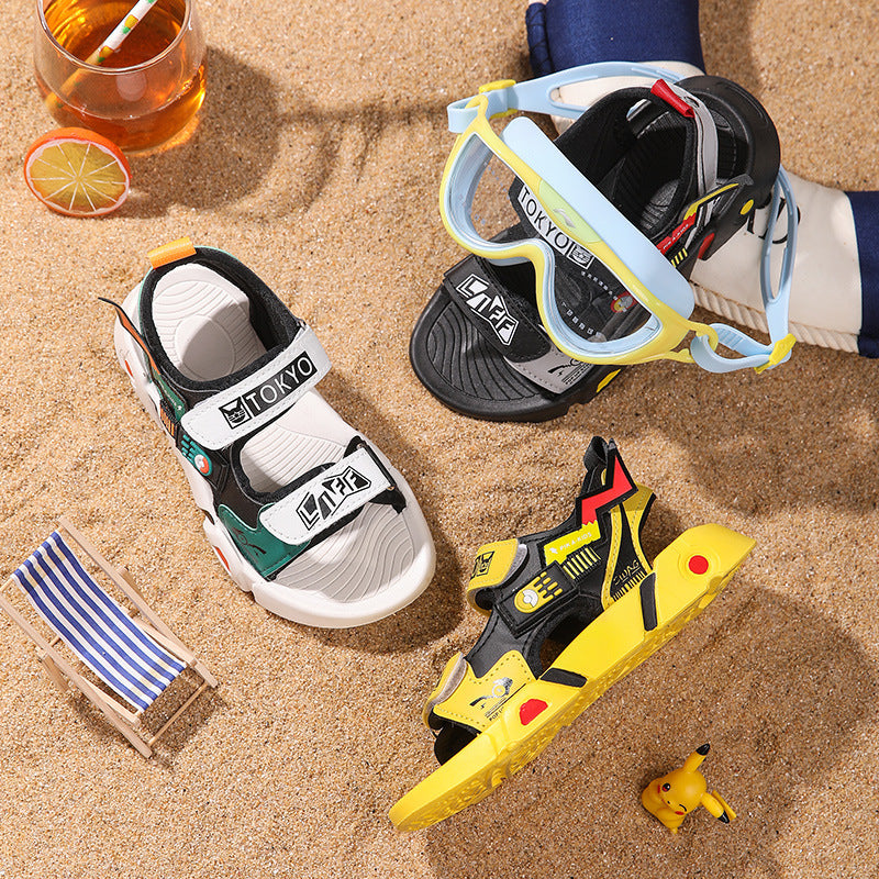 Sandales de plage à semelle souple pour enfants garçons, taille moyenne et grande