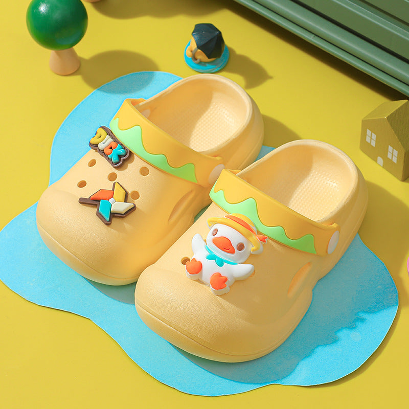 Children's Summer Home Soft Bottom Cartoon Boy Hole Kid's Shoes