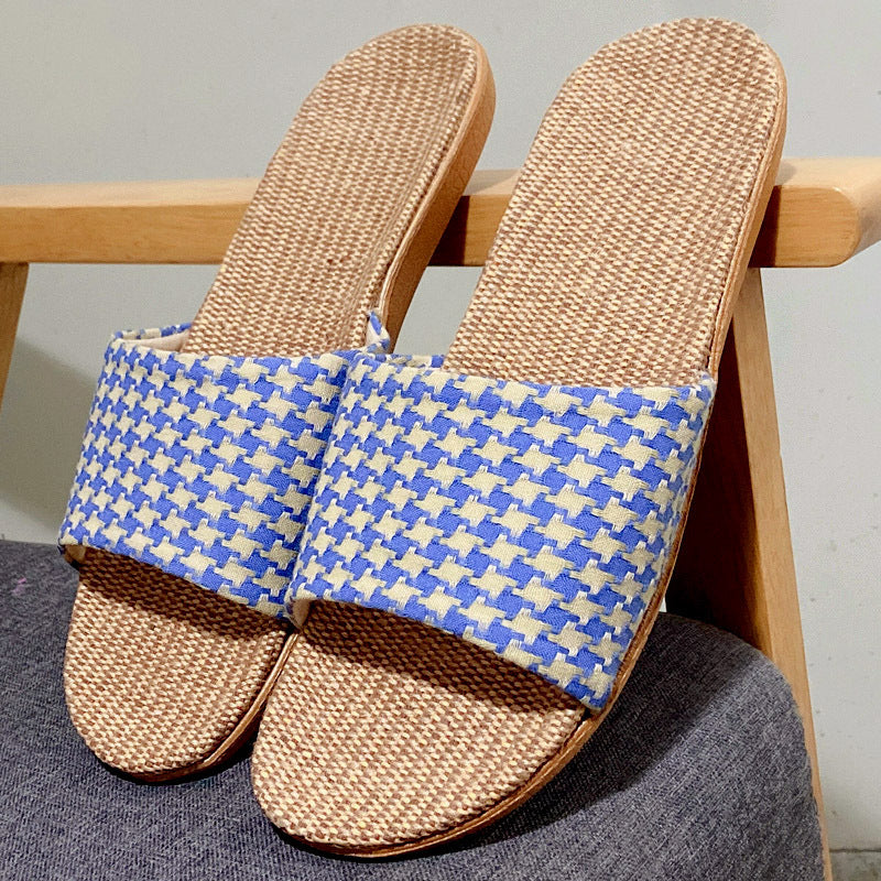Women's & Men's Linen For Summer Home Couple Indoor Soft Bottom Slippers