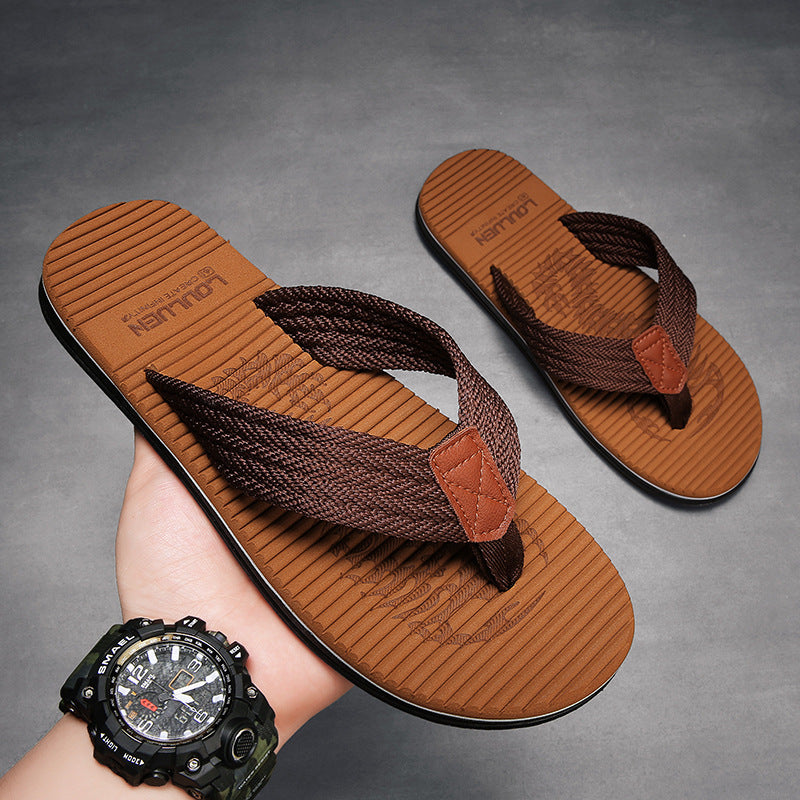 Men's Outer Wear Rubber Sole Summer Beach Slippers