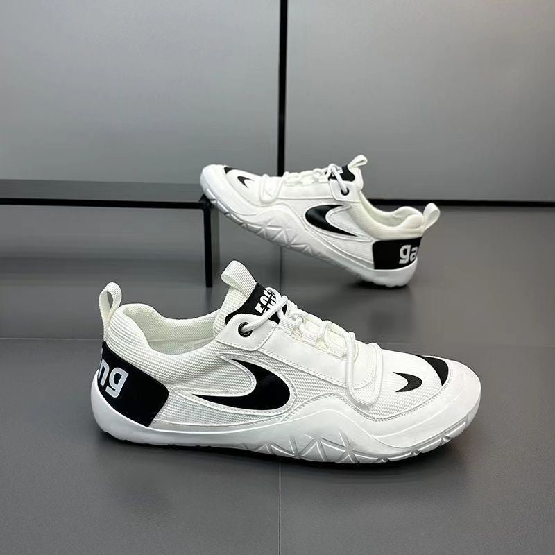 Men's White Mesh Breathable Platform Fashionable Stylish Sneakers