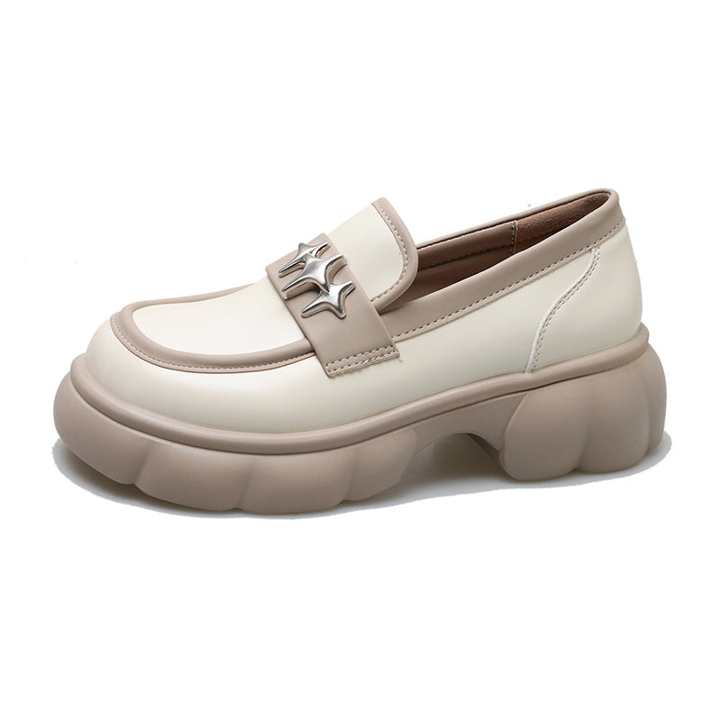 Women's Bottom Retro British Style Raise The Small For Loafers