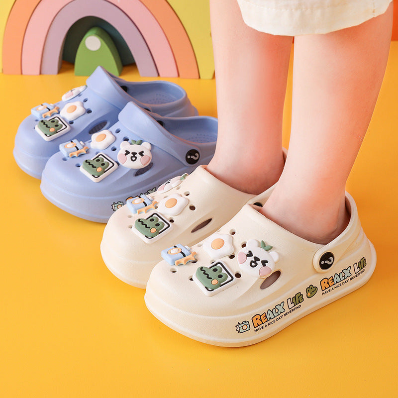 Children's Rabbit Cute Cartoon Labeling Big Hole Kid's Shoes