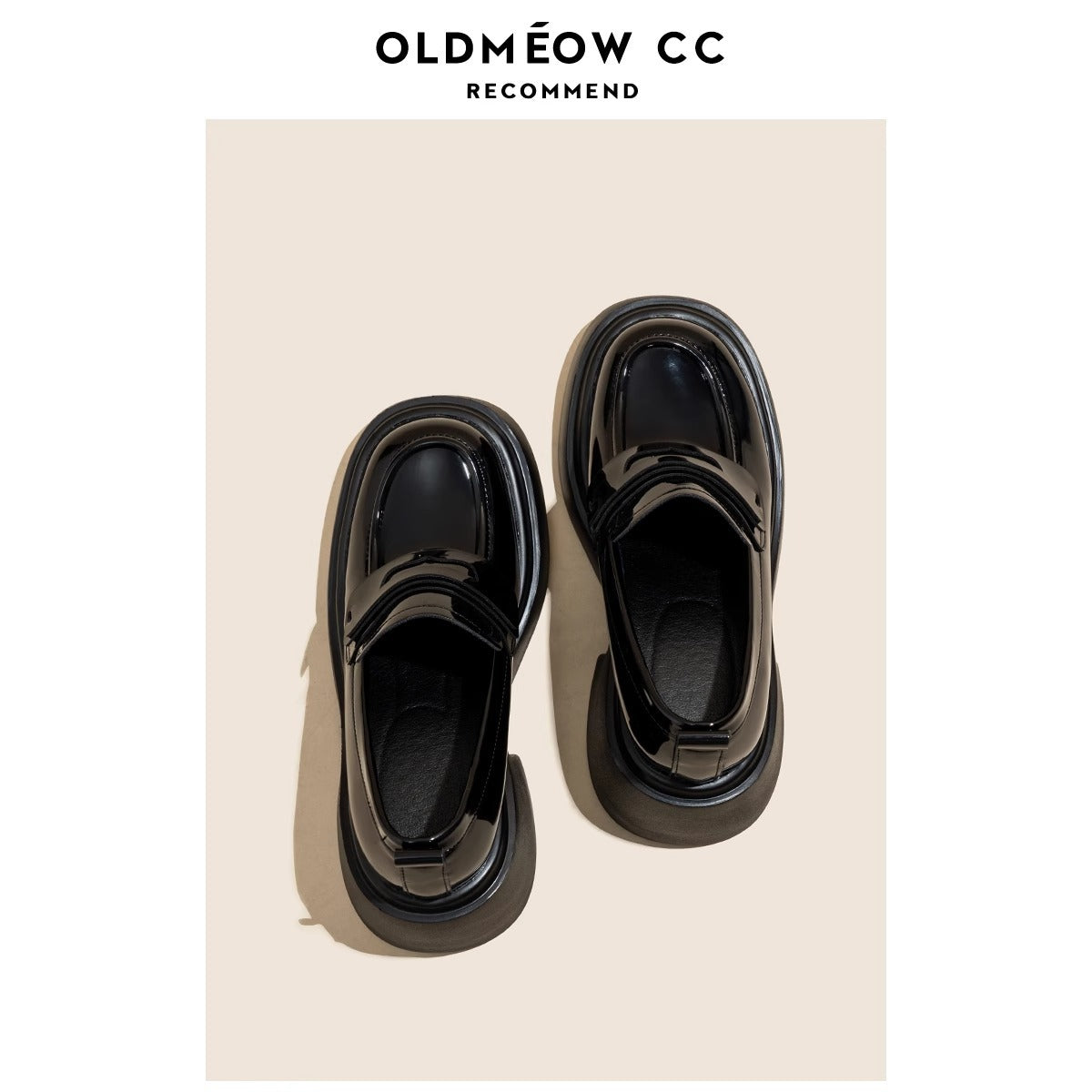 Old Shop – Schwarze, hohe, kleine britische Loafer für Damen