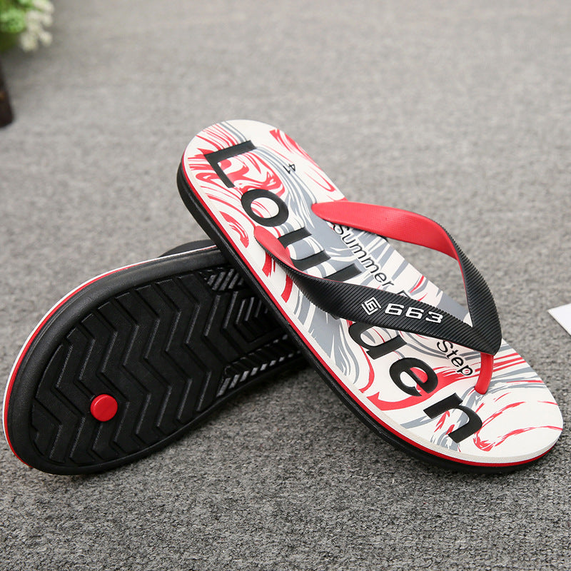 Elegant Men's Rubber Non-slip Flip-flop Beach Slippers