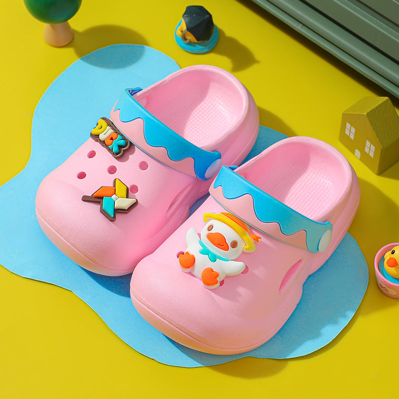 Children's Summer Home Soft Bottom Cartoon Boy Hole Kid's Shoes