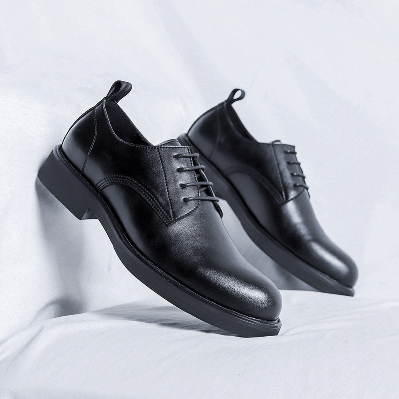Chaussures en cuir de style britannique respirant pour hommes