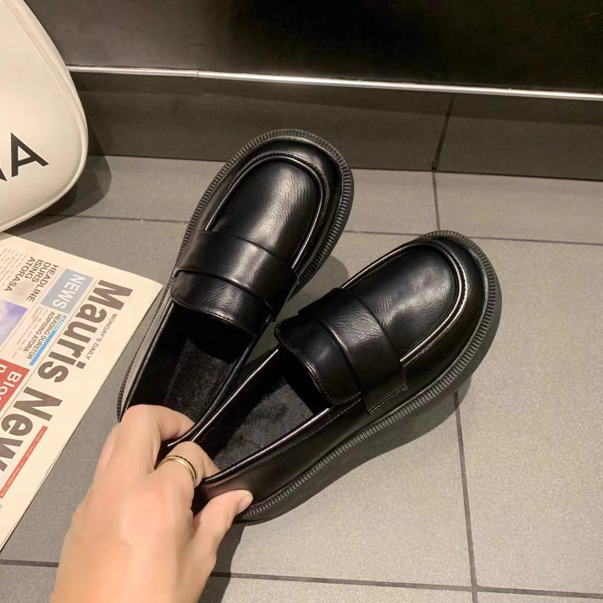 Slip-On-Loafer mit weicher Sohle im koreanischen Frühlingsstil für Damen