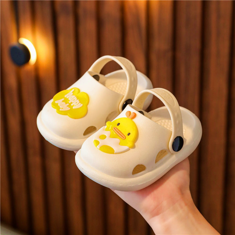 Children's Yellow Duck Dinosaur Soft Bottom Two-way Sandals