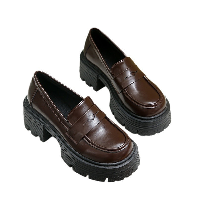 Modische kleine, klobige, süße, coole Loafer für Damen