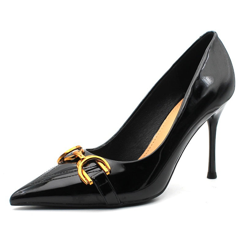 Women's Buckle Pumps Elegant Pointed Stiletto Plus Women's Shoes