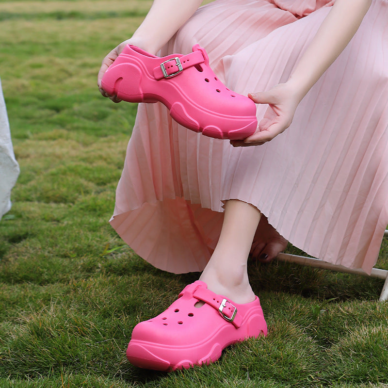 Trou pour femme pour vêtements d'extérieur Chaussures pour femmes à semelle épaisse