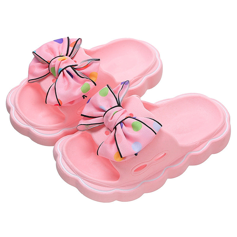 Autumn Fashion Bowknot Home Outdoor Thick Sandals