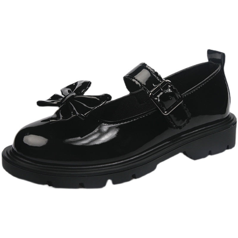 Damen Plus Schwarze Uniform Mode Bowknot Mary Damenschuhe