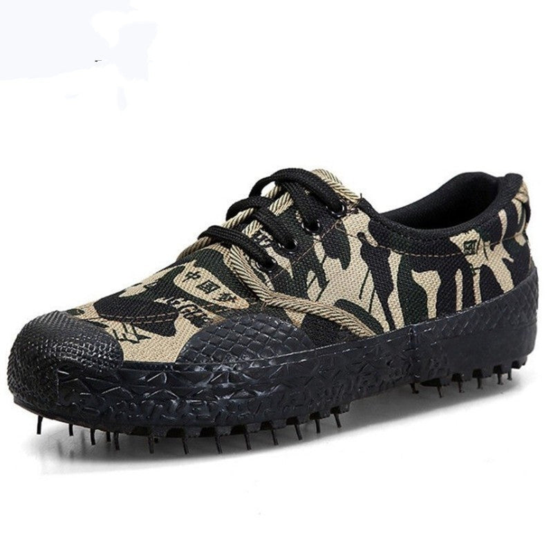 Liberation Autumn Protective Yellow Rubber Military Training Canvas Shoes