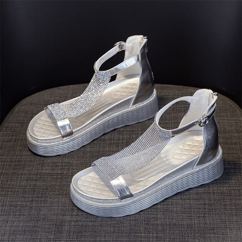 Sandales compensées romaines super populaires pour femmes
