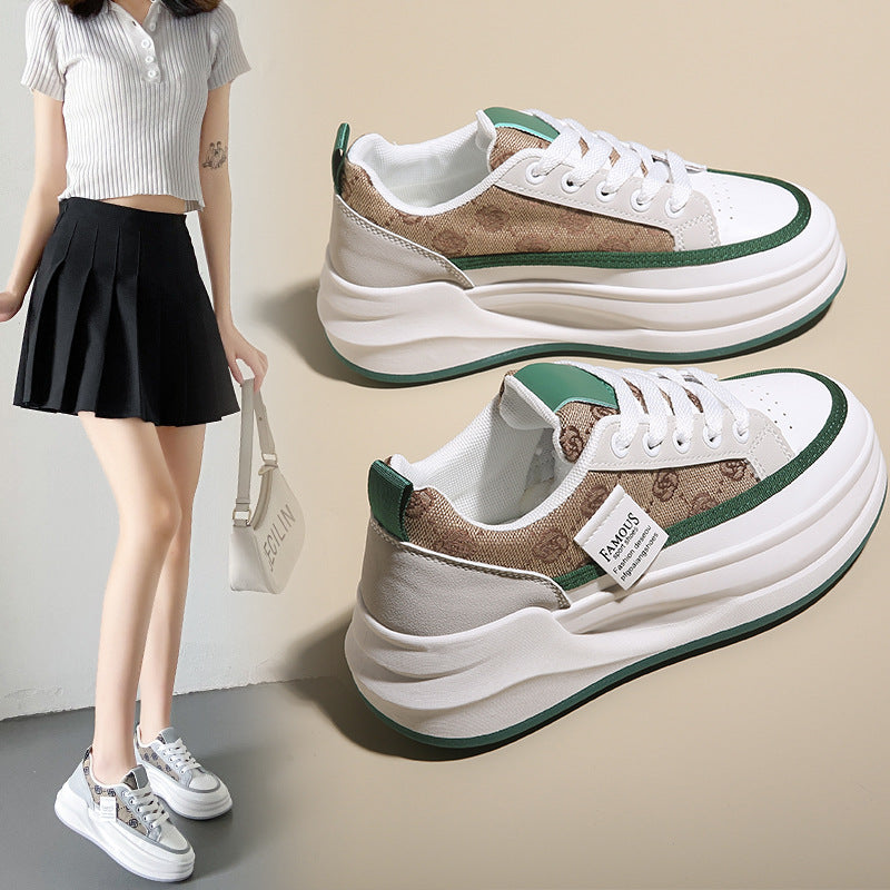 Women's Summer Platform White Korean Style Versatile Sneakers
