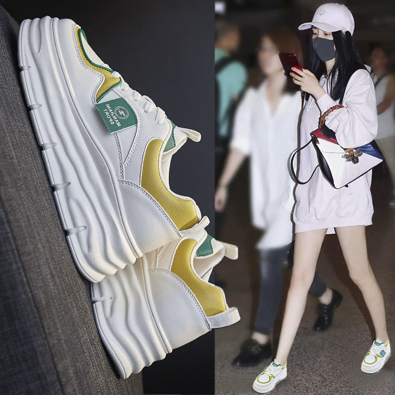 Women's Korean Style White Spring Joker Board Platform Canvas Shoes