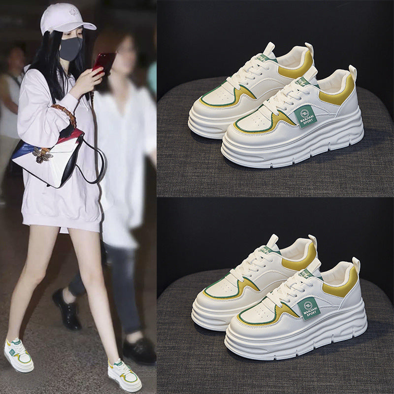 Women's Korean Style White Spring Joker Board Platform Canvas Shoes