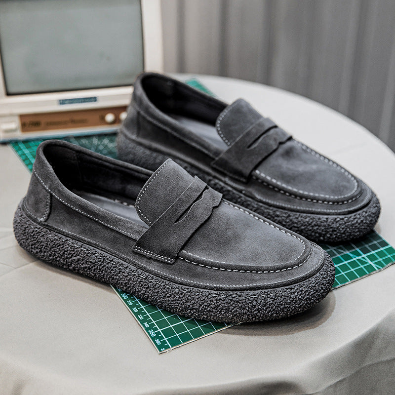Men's Trendy Fashion Suede Genuine Slip-on Soft Loafers