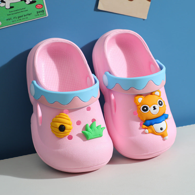 Children's Summer Home Soft Bottom Cartoon Boy Hole Kid's Shoes