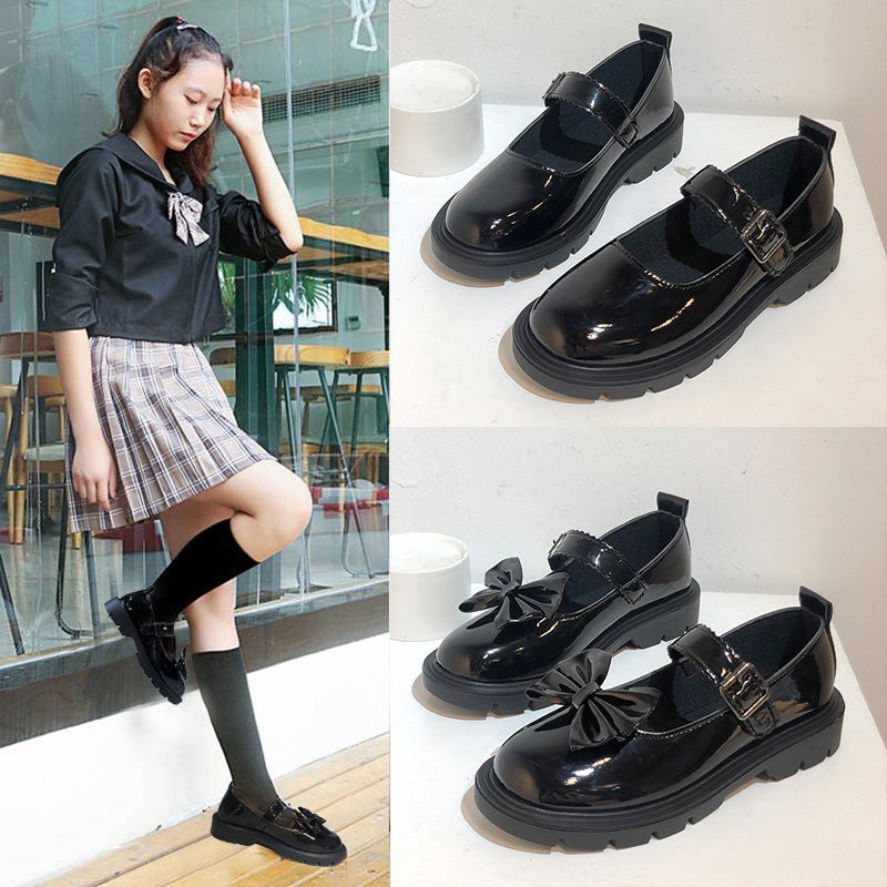 Women's Plus Black Uniform Fashion Bowknot Mary Women's Shoes