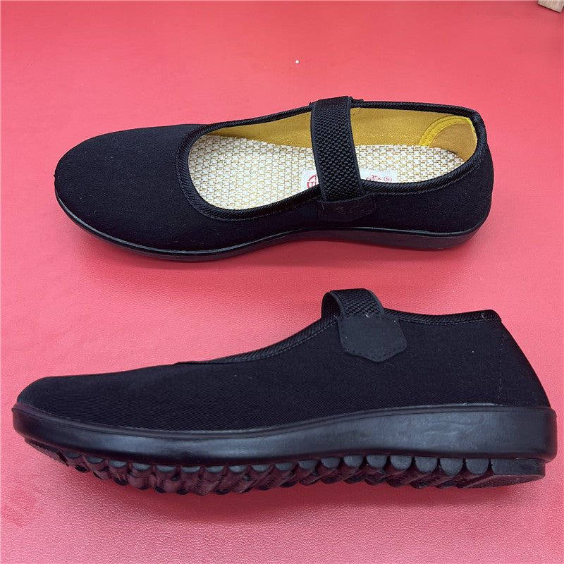 Vielseitige schwarze elastische Canvas-Schuhe für Damen
