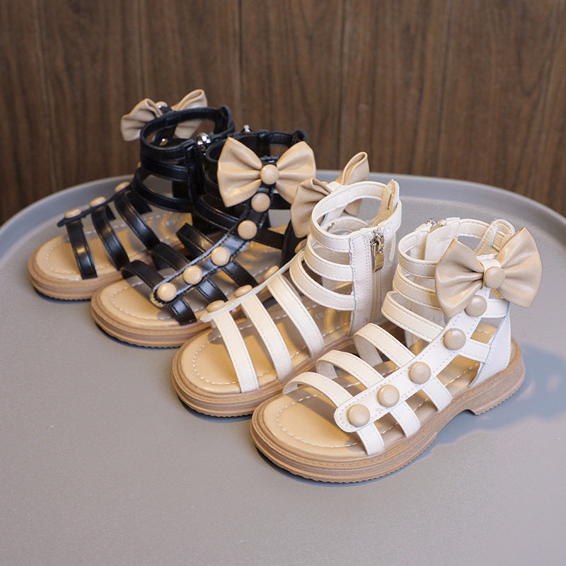 Children's Summer Bowknot Hollowed Beach Middle Big Sandals