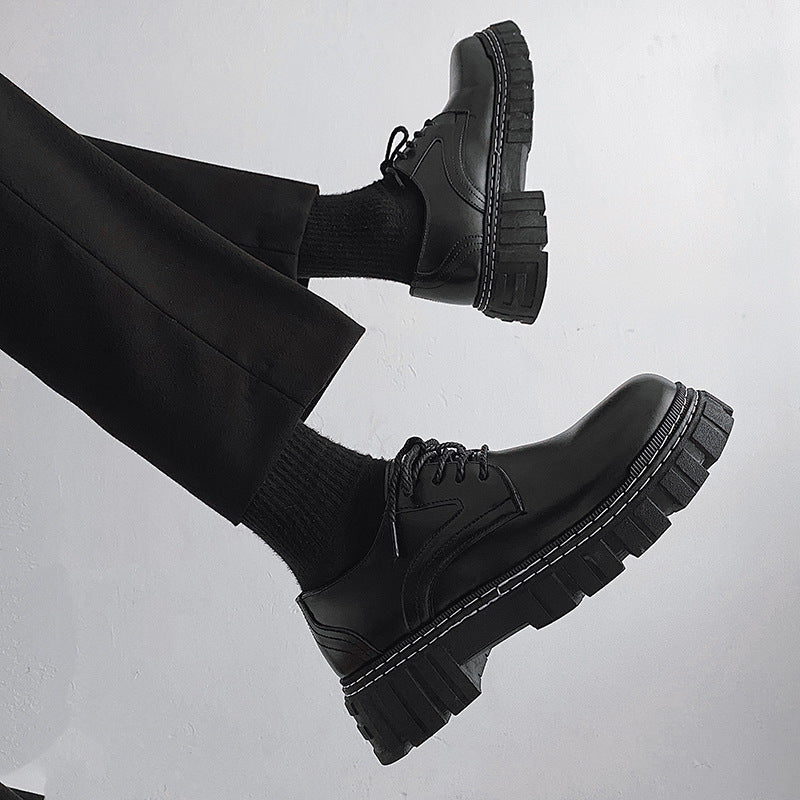 Men's Black Daren Hong Kong Style Leather Shoes