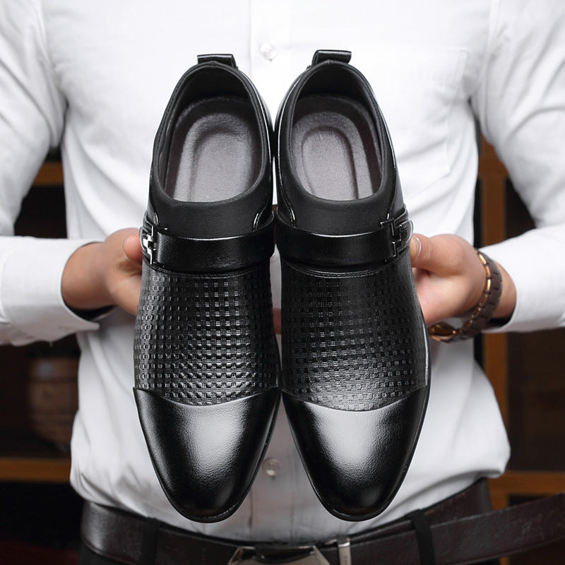 Chaussures en cuir de mode de grande taille pour hommes d'affaires d'automne
