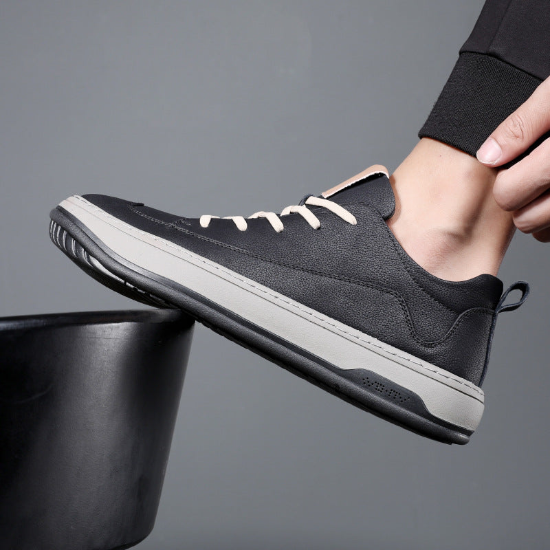 Chaussures en cuir rétro noir tout match de la mode coréenne pour hommes