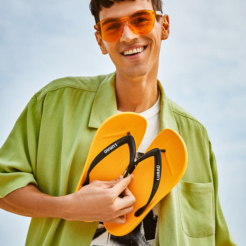 Tongs d'été pour hommes, tongs à semelle épaisse et tendance