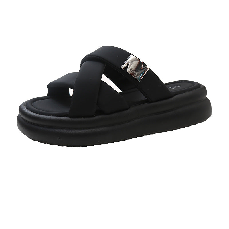 Women's Spring Thick Bottom For Outdoors Cross Sandals