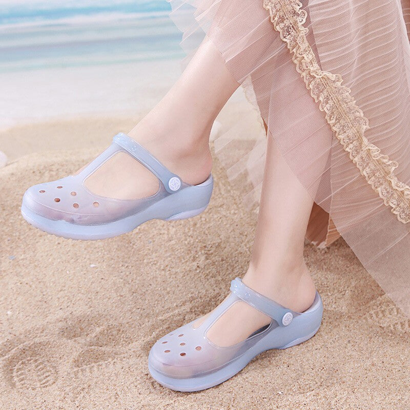 Sandales de bord de mer antidérapantes à fond épais pour femmes