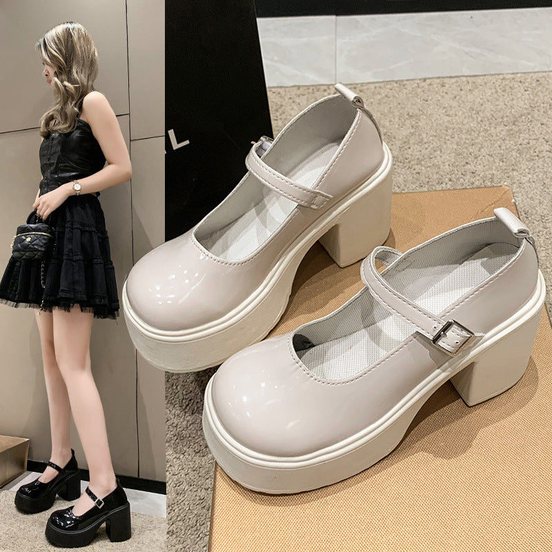 Women's Small Summer British Style Retro Platform Loafers