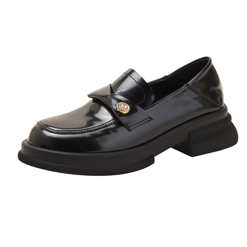 Gold Coin Thick Bottom Lazy Chunky Loafers