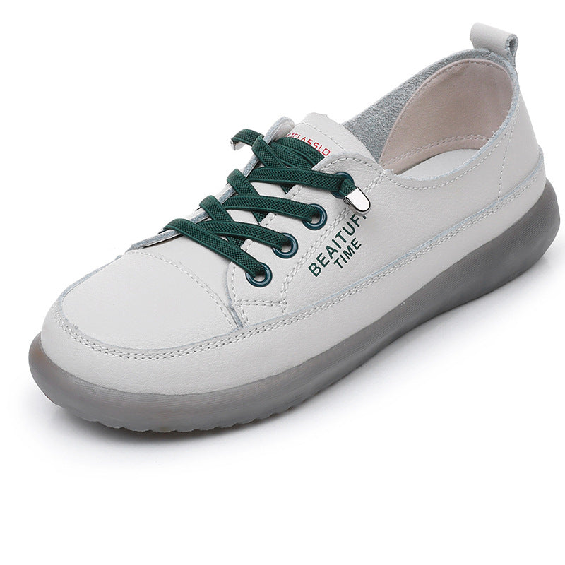 Zapatos casuales blancos de cuatro suelas suaves para mujer