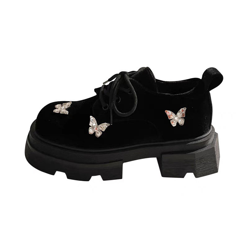 Women's Versatile Small Butterfly Platform Single Loafers