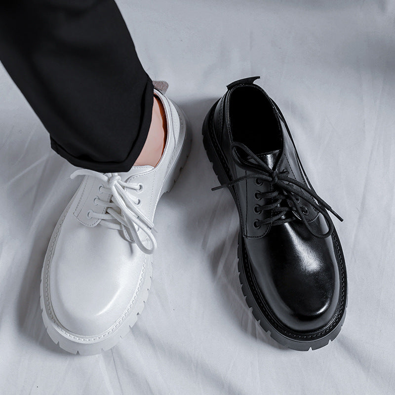 Schwarze All-Match-College-Vintage-Stiefel im britischen Stil für Herren