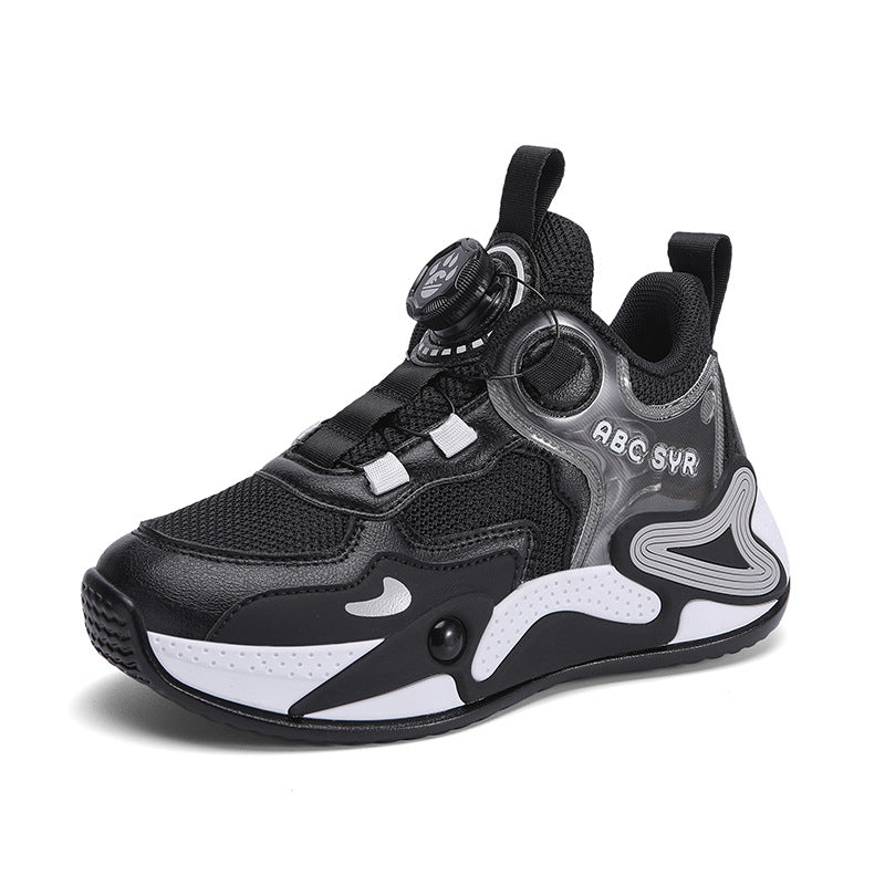 Children's Basketball Rotating Buckle Mesh Breathable Medium Large Net Sneakers