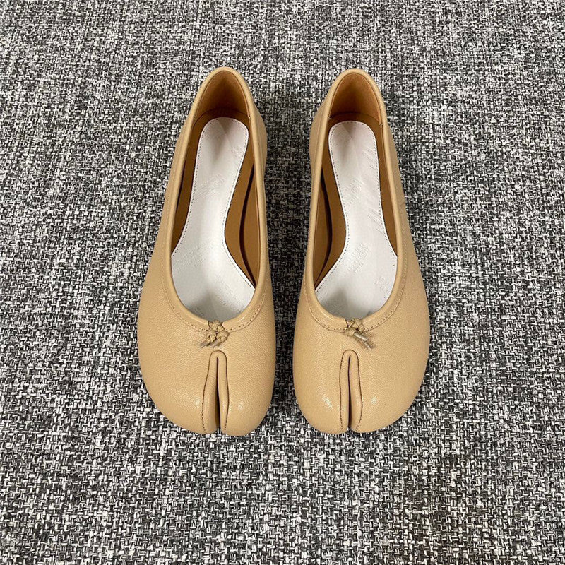 Echte flache Herbst-Loafer für Damen mit Hufeisen-Muster und flacher Öffnung