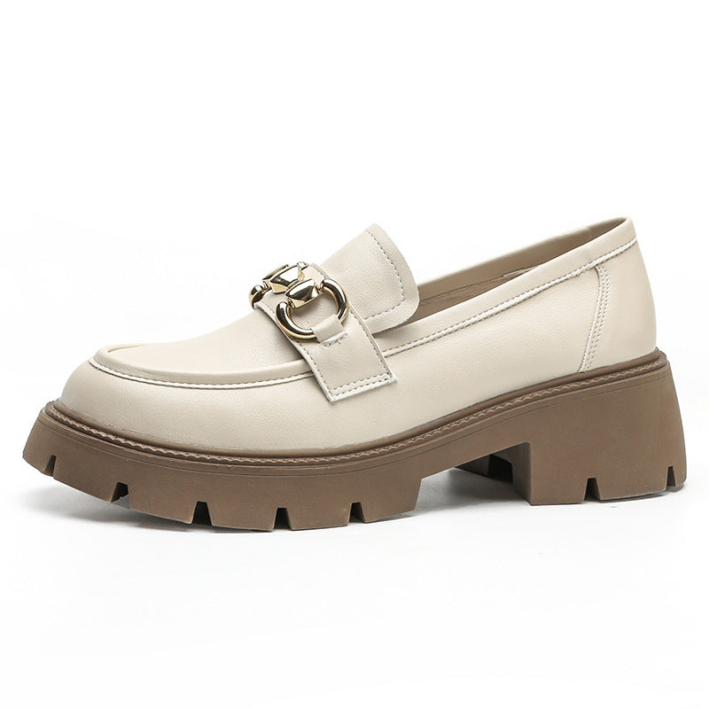 Damen Flache Britische Mit Rock Plattform Wang Loafers