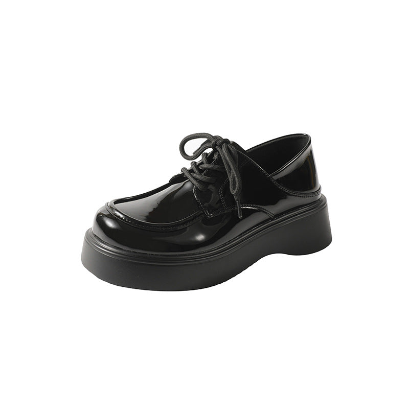 Women's Style Small Preppy Thick-soled Large And Leather Shoes