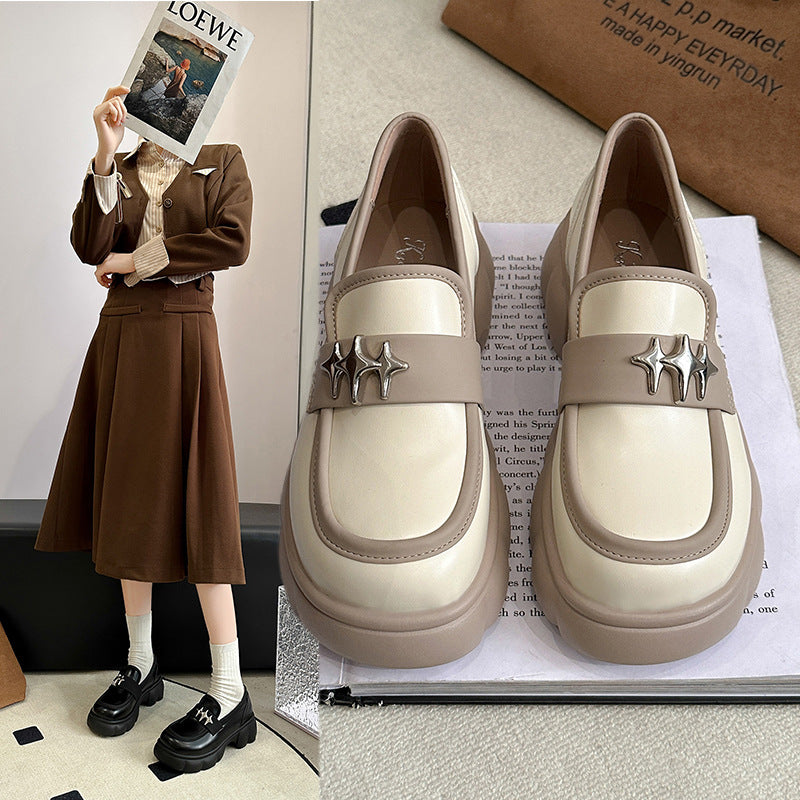 Women's Bottom Retro British Style Raise The Small For Loafers