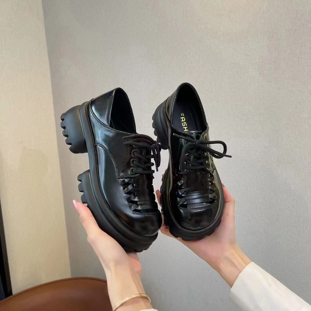 Women's Style Hepburn Small Single-layer Retro Platform Women's Shoes