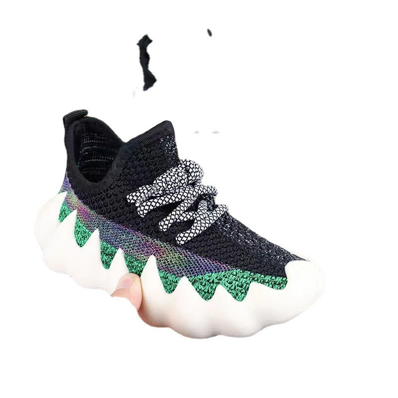 Children's Bottom Lightweight Fashion Octopus Flying Woven Sneakers