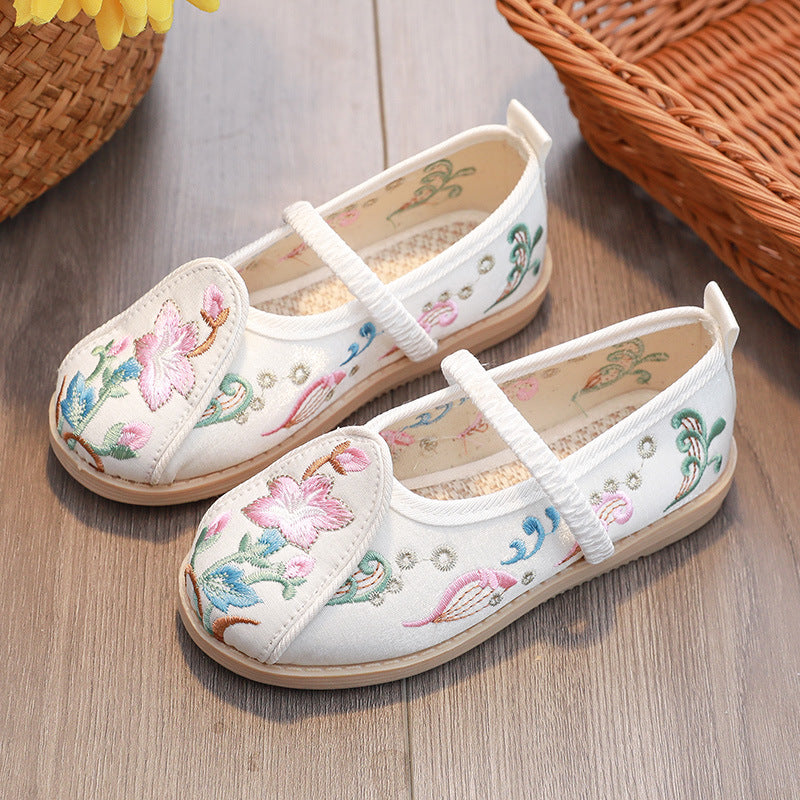 Women's & Children's Han Chinese Costume Style Skirt Embroidered Kid's Shoes