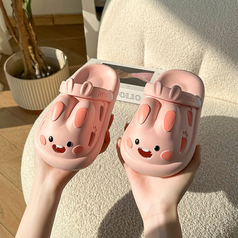 Sandales d'été pour enfants avec motif de lapin mignon et dessin animé de taille moyenne et grande